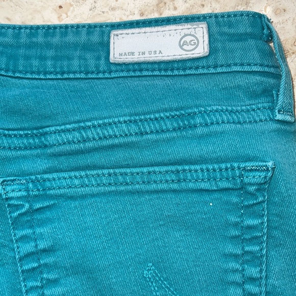 AG The Stevie Ankle Slim Straight Leg Size 27 in Aqua Green Color - Picture 3 of 9